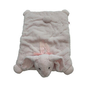 Bearington Baby Bunny Rabbit Pink Tummy Time Play Mat Lovey Blanket Plush Toy